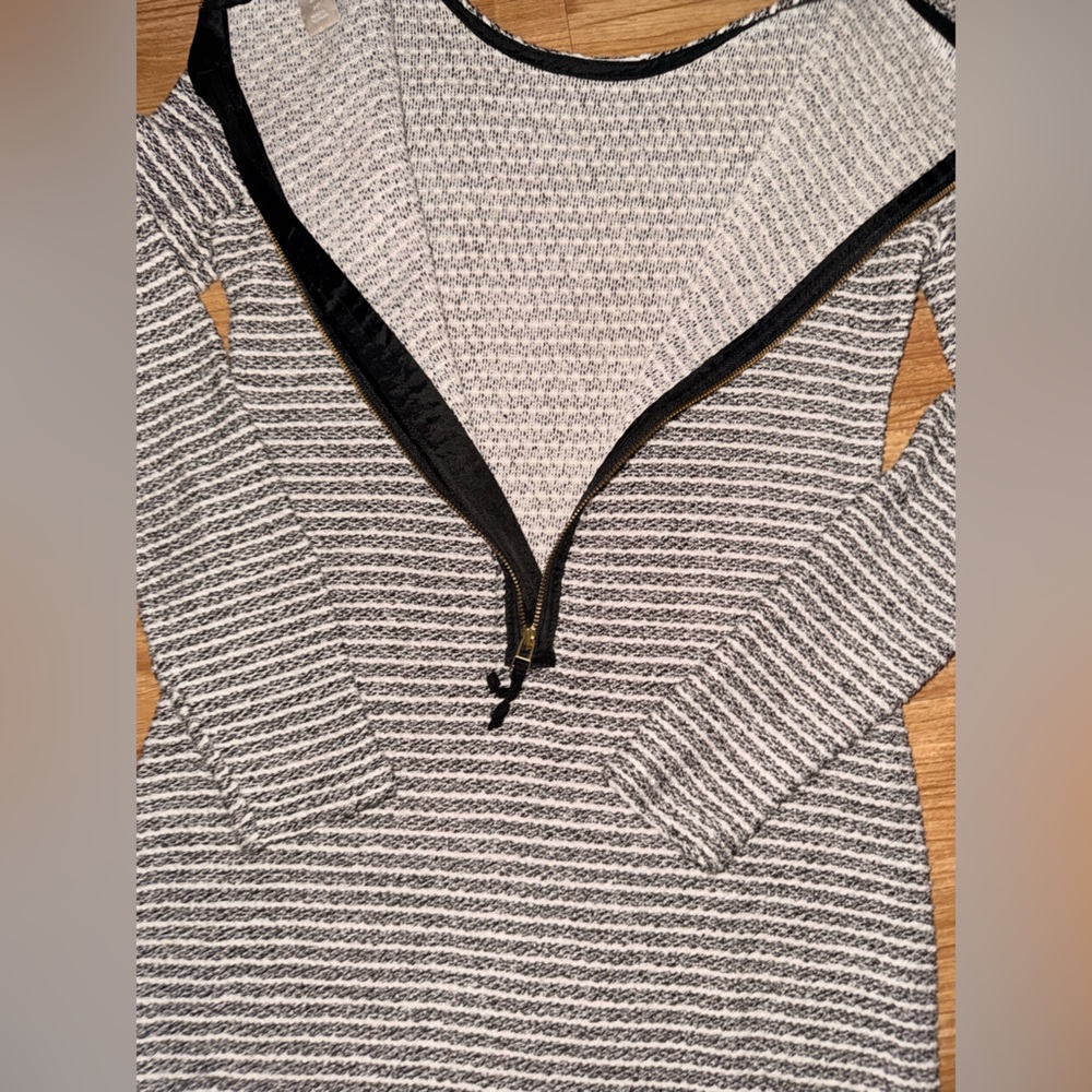 Banana Republic Textured Knit Long Sleeve Shift Dress Exposed Zipper Size 2P - Picture 8 of 13